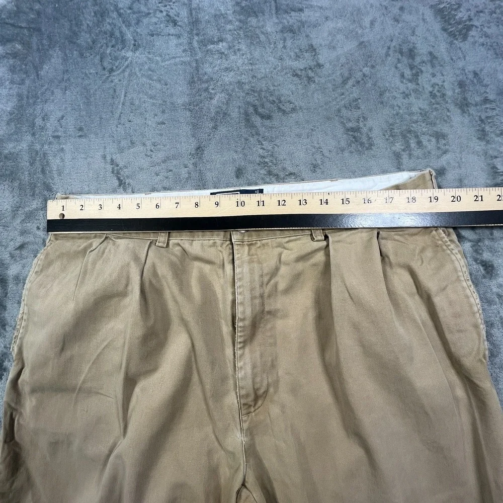 VTG Polo Ralph Lauren Pants Mens 38X28 Andrew Straight Chino Pleated‎ Faded READ